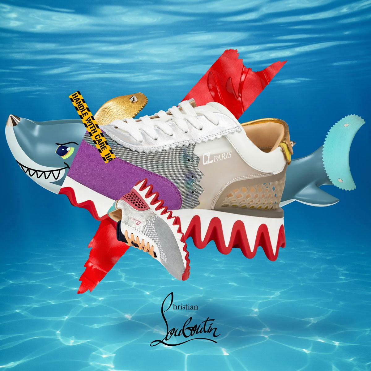 louboutin shark trainers